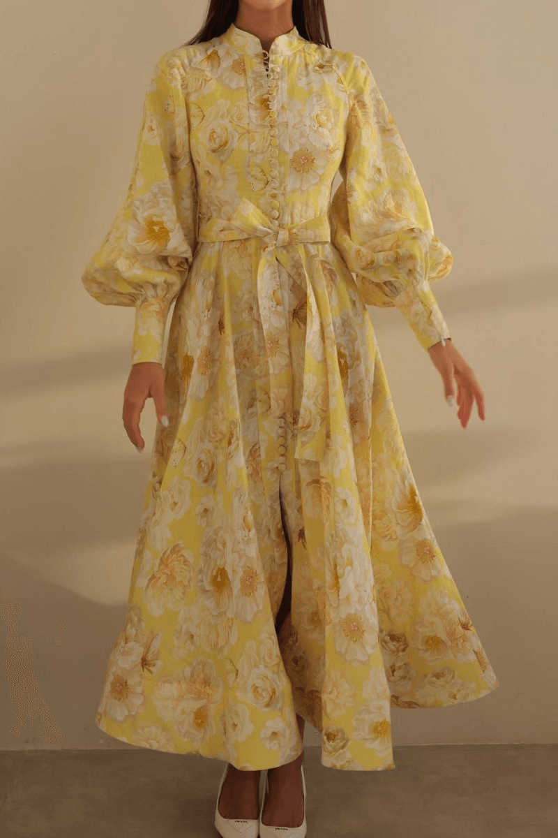 Amélie Puff Sleeve Floral Maxi Dress