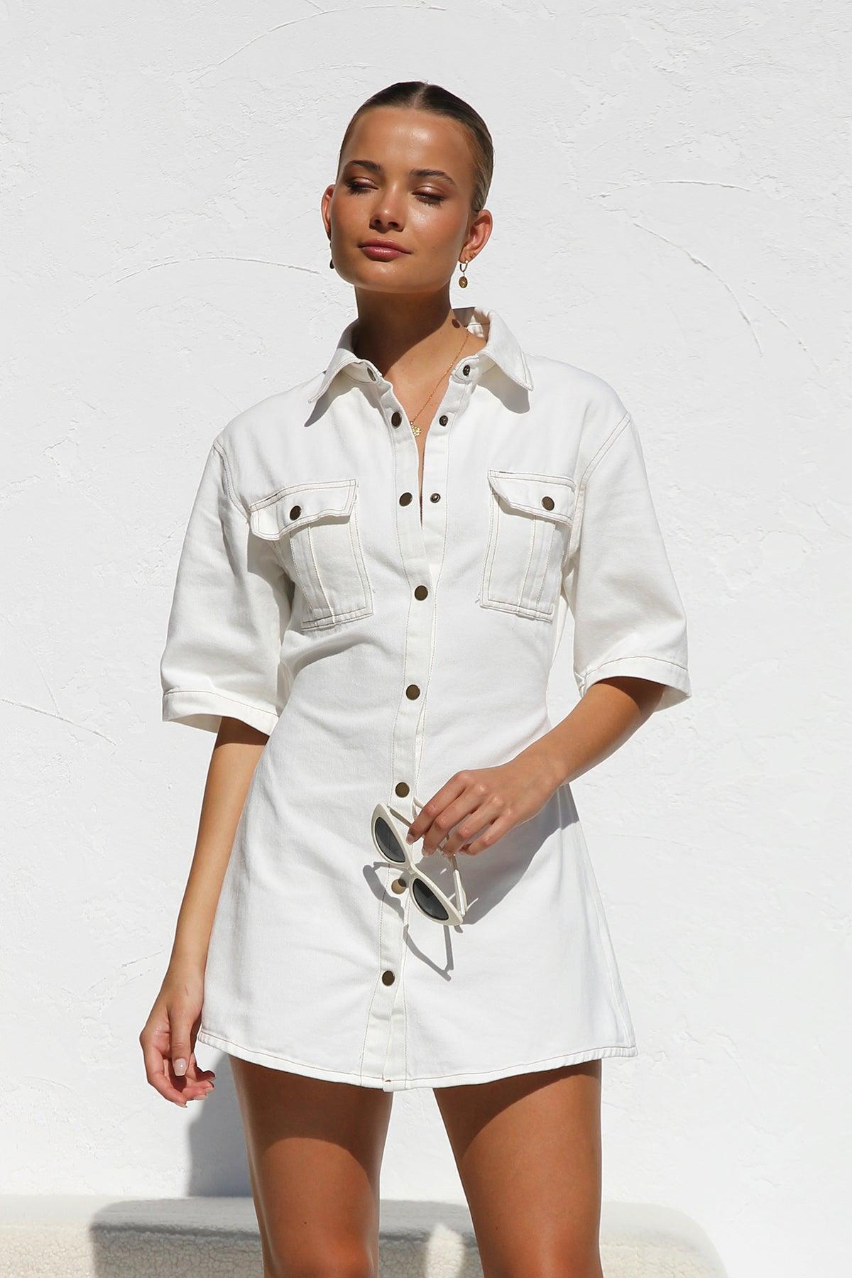 Harper Off-White Denim Mini Dress