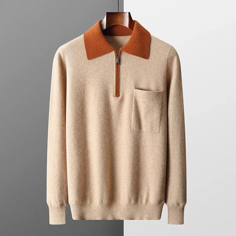 Amedeo - Cashmere sweater with zip collar