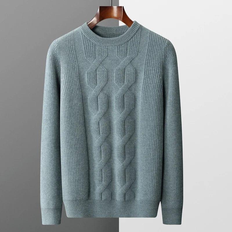 Benedetto - Cashmere sweater with cable knit pattern