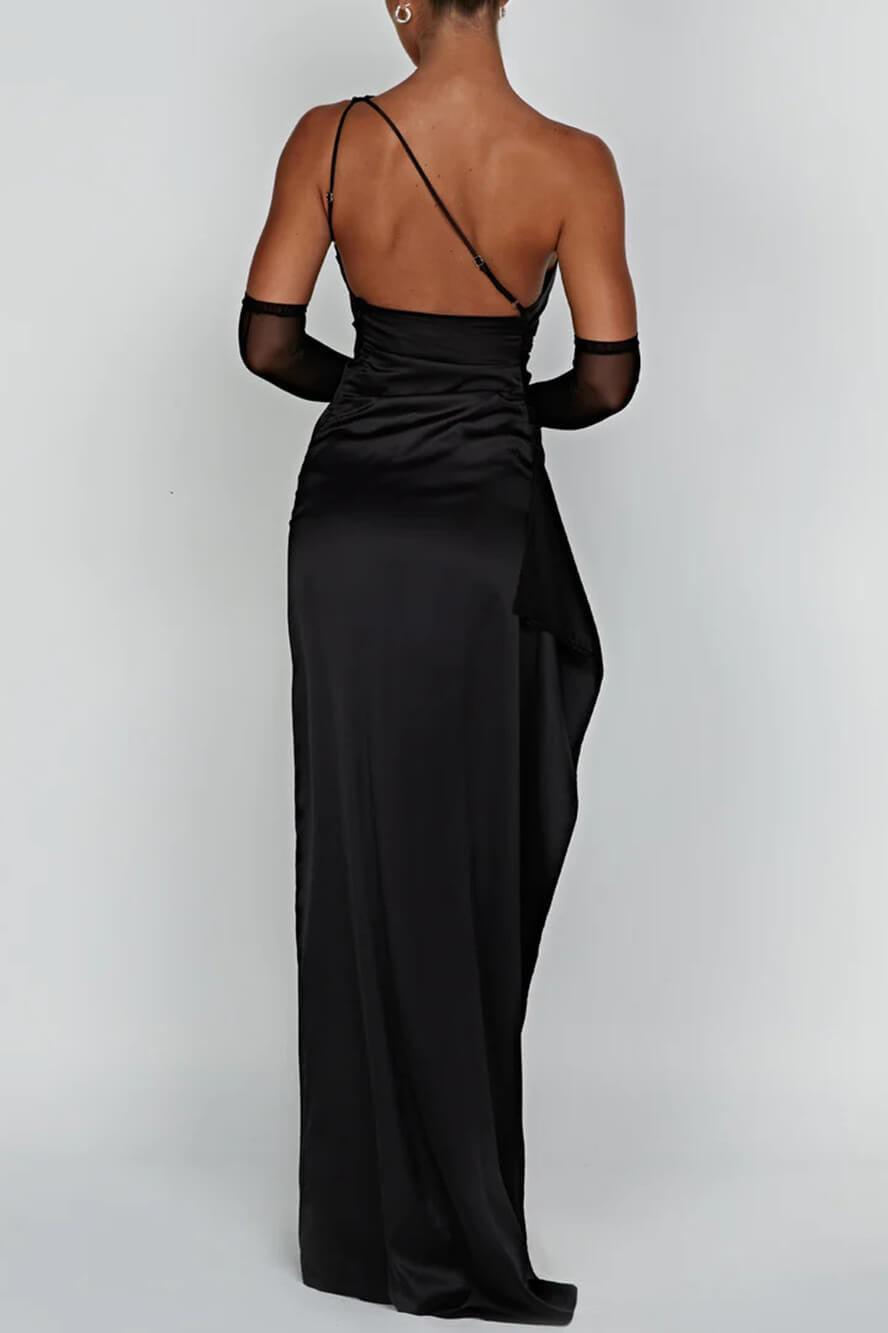 Celeste Satin Slit Maxi Dress