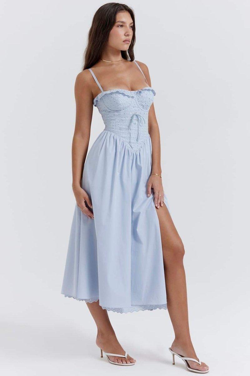 Elara Broderie Midi Dress