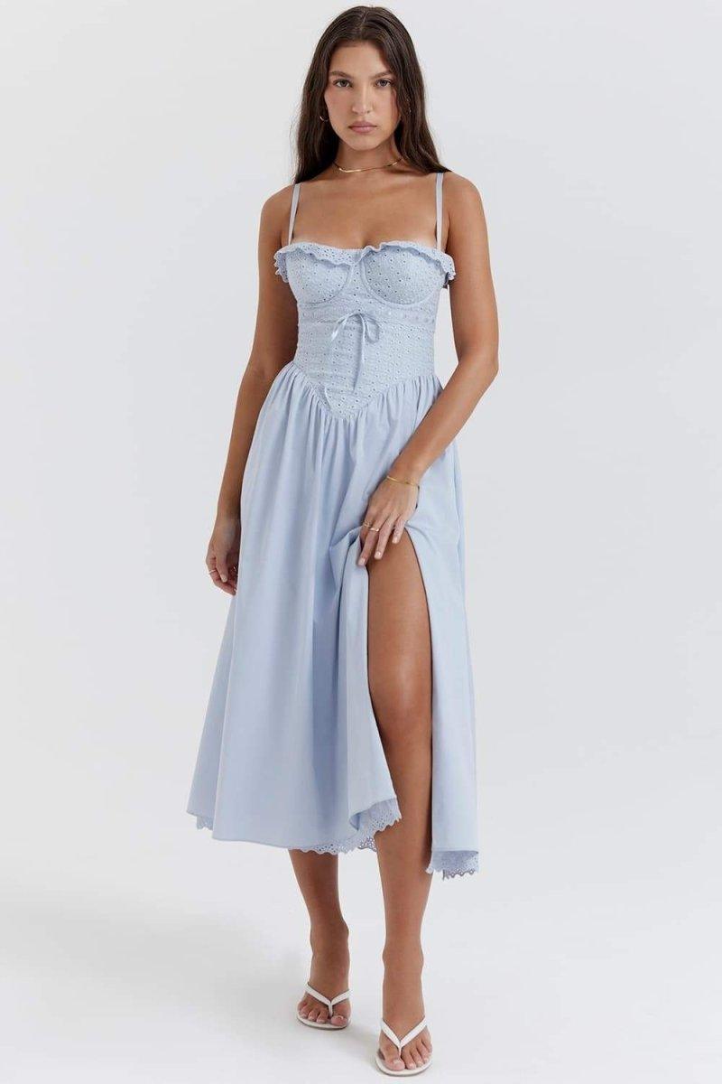 Elara Broderie Midi Dress